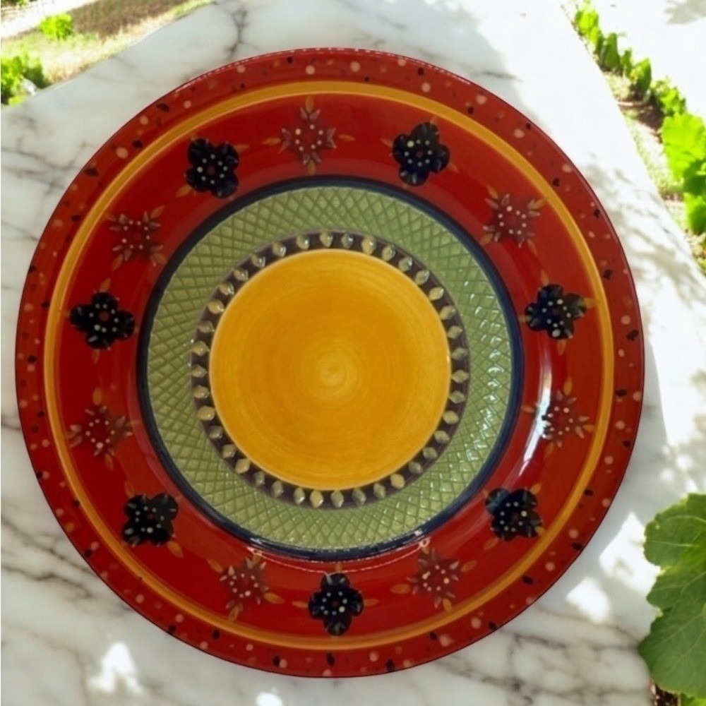 Tabletops Gallery Rumba Hand Painted Carnival Colors - Plate / Dish 8 5/8"